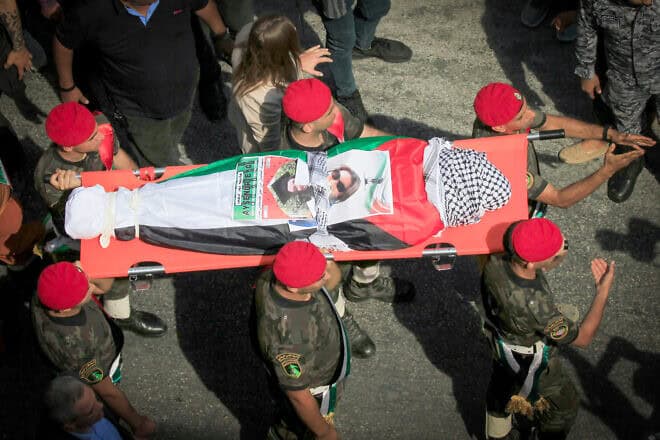 Palestinians and friends of late American-Turkish Ayşenur Ezgi Eygi attend her funeral procession in Nablus, Sept. 9, 2024. Photo by Nasser Ishtayeh/Flash90.