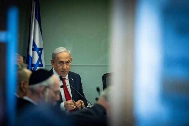 Prime Minister Benjamin Netanyahu at a Knesset Defense and Foreign Affairs Committee meeting in Jerusalem, Sept. 22, 2024. Photo by Yonatan Sindel/Flash90.
