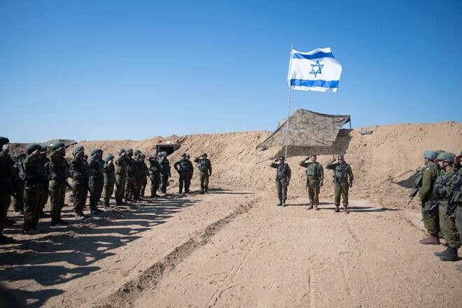 Brig. Gen. Barak Hiram assumes command of the Gaza Division during a ceremony held in the northern Gaza Strip, Sept. 2, 2024. Credit: IDF.