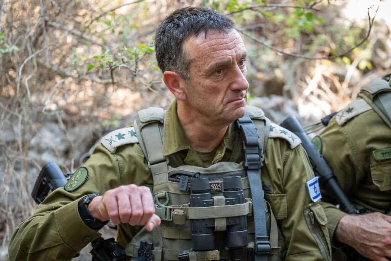 Israel Defense Forces Chief of Staff Lt. Gen. Herzi Halevi during a visit with commanders and soldiers of the IDF's 7th Brigade on the country's northern border, Sept. 25, 2024. Credit: IDF.