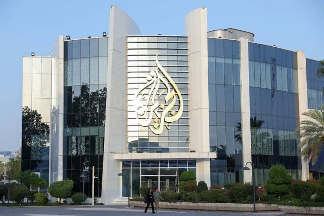 The main headquarters of Qatari broadcaster “Al Jazeera” in Doha, May 6, 2024. Photo by Karim Jaafar/AFP via Getty Images.