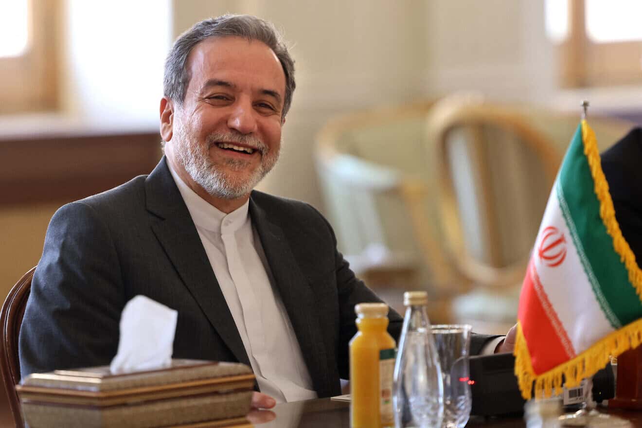 Iran's new foreign minister, Abbas Araghchi, during a meeting with his Qatari counterpart in Tehran, Aug. 26, 2024. Photo by Atta Kenare/AFP via Getty Images.