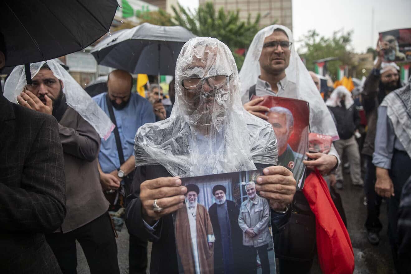Iranians protest with anti-Israeli and anti-American slogans while participating in a protest rally to condemn the Israeli airstrike in Lebanon that killed Hassan Nasrallah and several Hezbollah commanders in Tehran, Iran,on Sept. 28, 2024 in Tehran, Iran. Photo by Majid Saeedi/Getty Images.