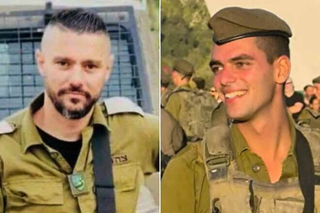 Maj. (res.) Nael Fwarsy, 43, (left) and Sgt. Tomer Keren, 20, were killed in Hezbollah strikes on Sept. 19, 2024. Credit: IDF.