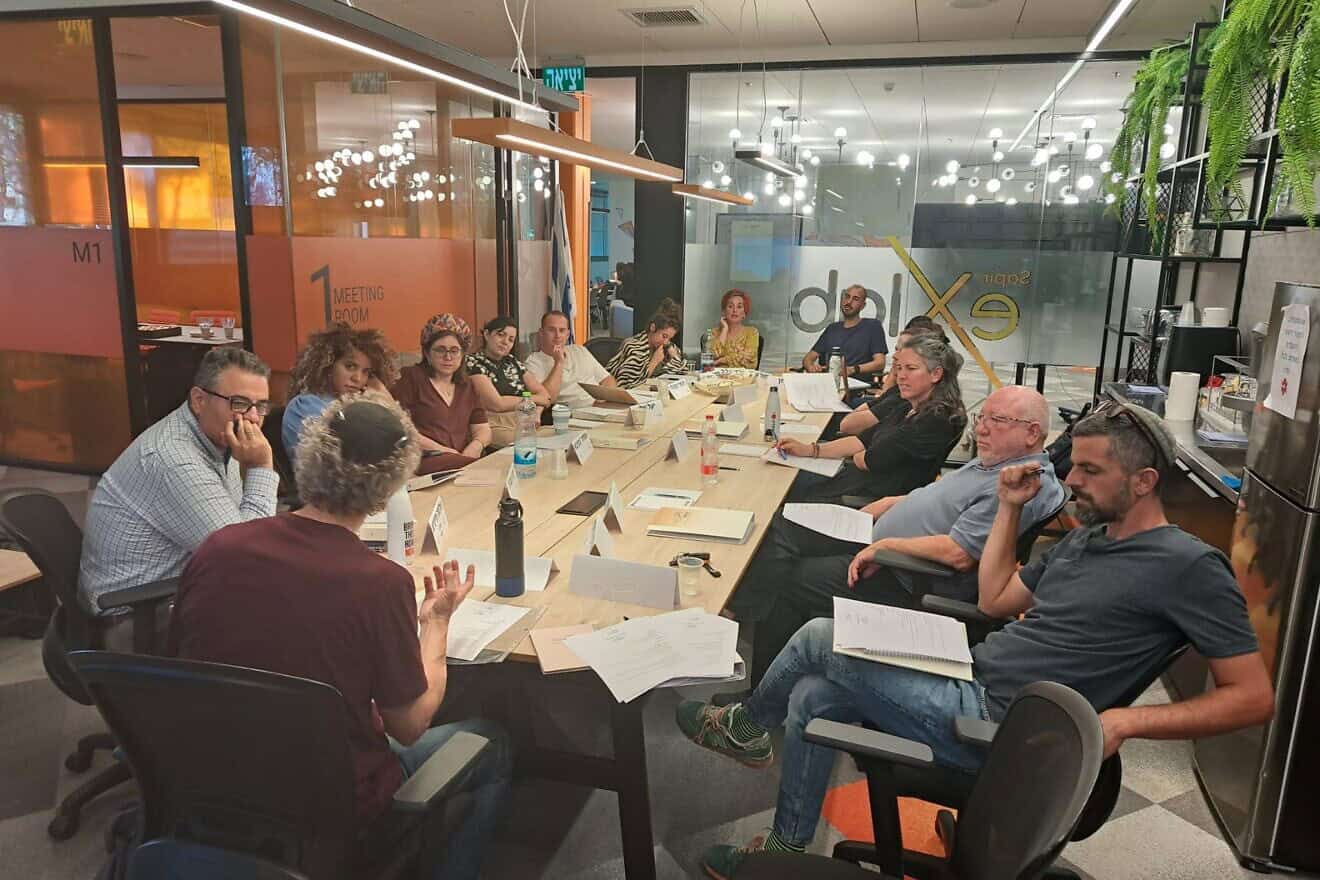 The inaugural meeting of Restart,  a program focused on rebuilding the Gaza Envelope through innovative social initiatives and leadership empowered by Jewish values. Credit: Courtesy of Kolot.