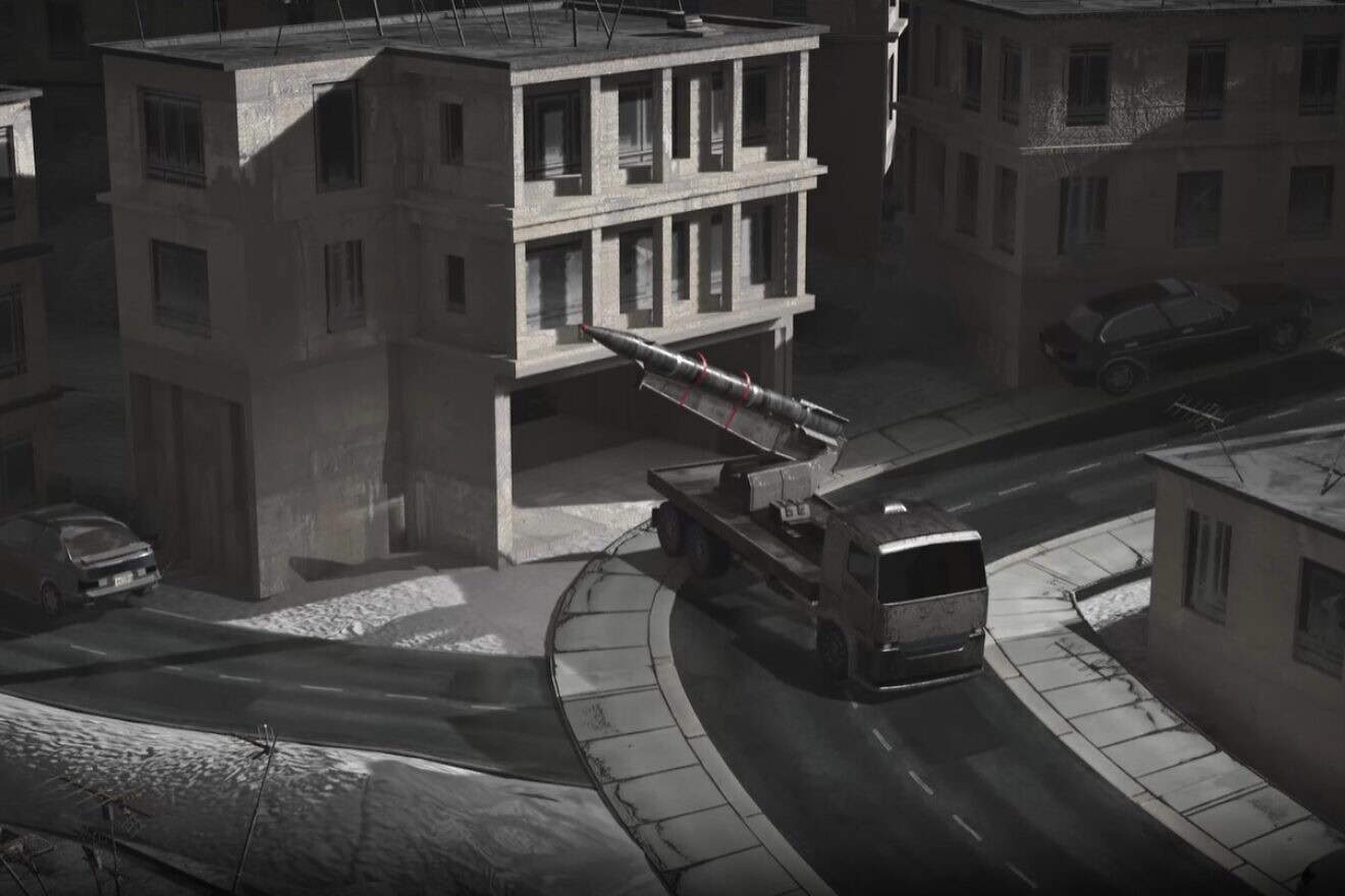 An illustration of Hezbollah using civilian homes in Southern Lebanon to store and fire rockets at Israel. Credit: IDF.