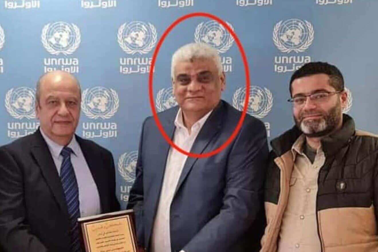 Former Hamas leader in Lebanon Fateh Sherif Abu el-Amin (circled) at an undated UNRWA event. Source: UN Watch.
