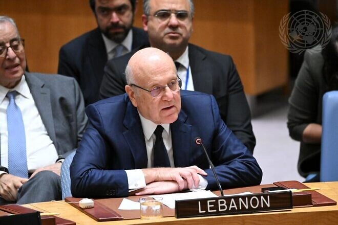 Lebanese Prime Minister Mohammad Najib Azmi Mikati addresses the U.N. Security Council meeting on the situation in the Middle East, Sept. 25, 2024. Credit: Evan Schneider/U.N. Photo.