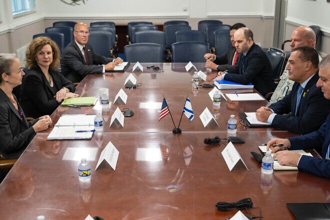 Director General of the Israeli Ministry of Defense, Maj. Gen. Eyal Zamir, meets in Washington, D.C., with Acting U.S. Under Secretary of Defense for Policy Amanda Dory in September 2024. Credit: U.S. Department of Defense.