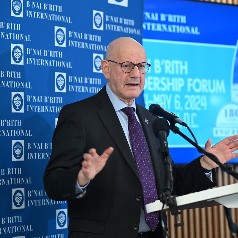 Daniel S. Mariaschin, CEO of B'nai B'rith International, speaks at the nonprofit's leadership forum in May 2024. Credit: Leslie E. Kossoff/LK Photos.