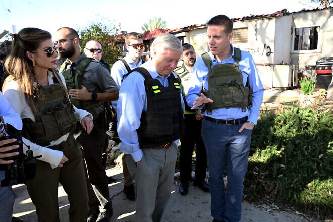 Sen. Lindsey Graham (R-S.C.) visits sites that Hamas terrorists attacked on Oct. 7, 2023, in southern Israel, Jan. 4, 2024. Credit: U.S. Embassy Jerusalem.