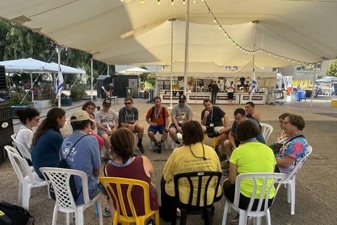 Volunteers on a disability inclusion trip sponsored by Birthright Israel, September 2024. Photo by Howard Blas.