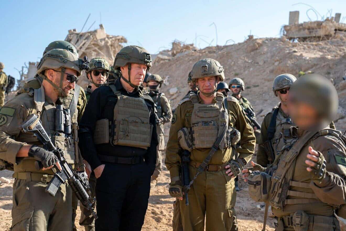Israeli Defense Minister Yoav Gallant during a visit to Israel Defense Forces in the area of Rafah, in the southernmost part of the Gaza Strip, Oct. 30, 2024. Credit: Ariel Hermoni/Israeli Ministry of Defense.