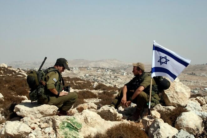 Israel security personnel near Eitam Farm in the Gush Etzion region of Judea, Oct. 11, 2009. Photo by Gershon Elinson/Flash90.