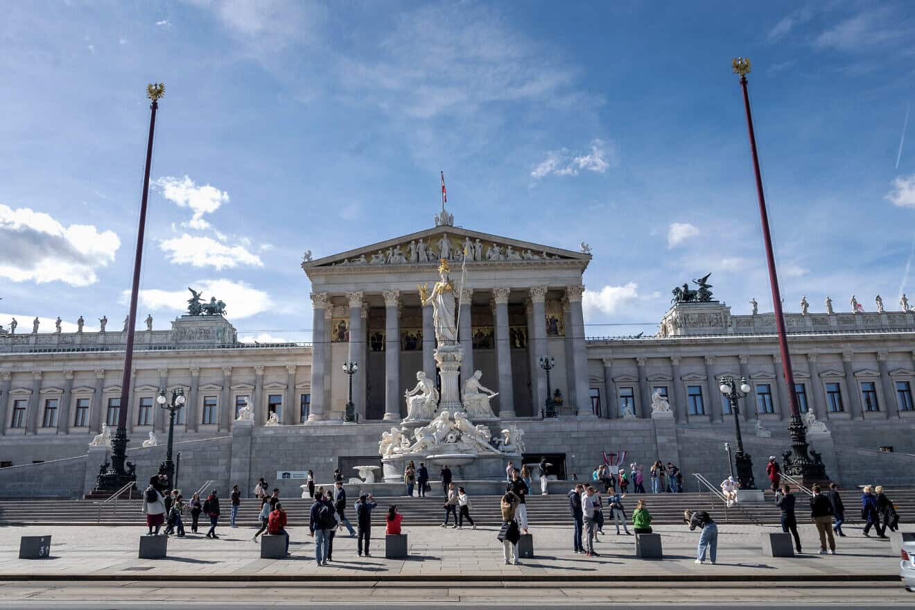 The Austrian Parliament building in Vienna, Austria, on April 4, 2024. Photo by Joe Klamar/AFP via Getty Images.