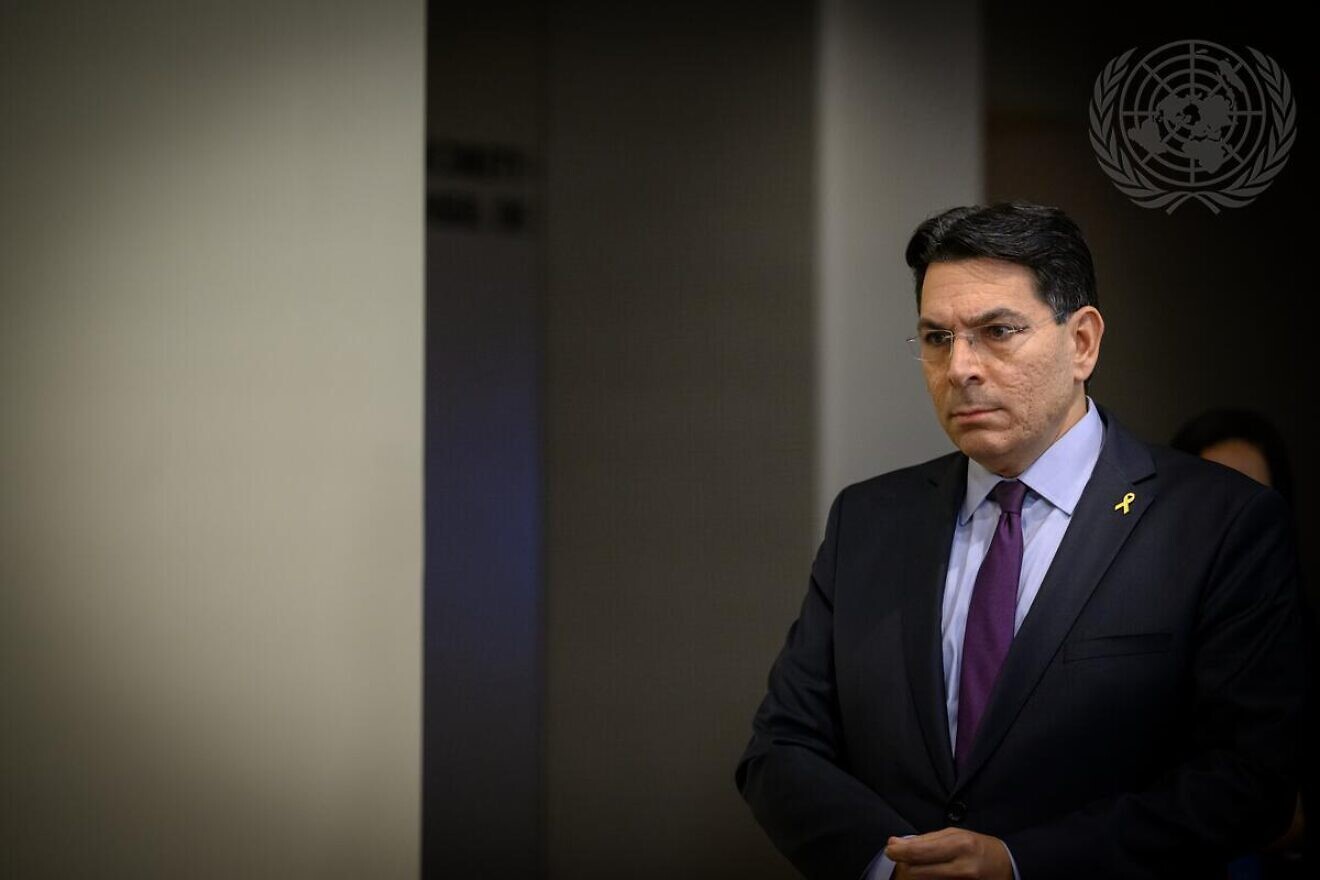 Danny Danon, Israeli ambassador to the United Nations, briefs reporters at U.N. headquarters on Oct. 1, 2024. Credit: Loey Felipe/U.N. Photo.