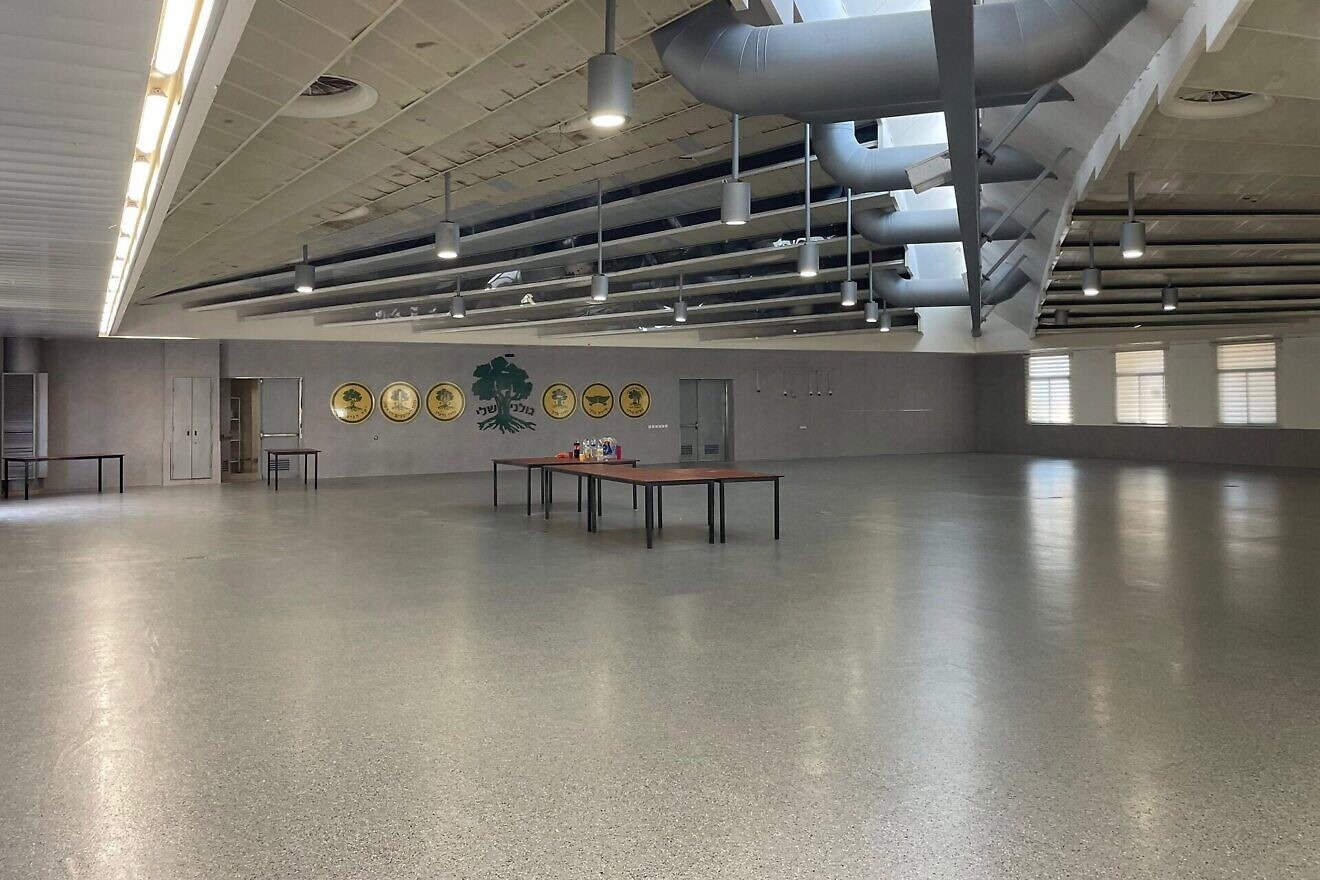 A picture published on Oct. 20, 2024 of the dining hall at the IDF Golani training base after it was repaired following a deadly Hezbollah drone attack. Credit: Israel Defense Ministry.