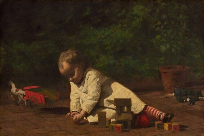 "Baby at Play" (1876) by Thomas Eakins. Oil on canvas. Source: National Gallery of Art, Washington, D.C./Public Domain