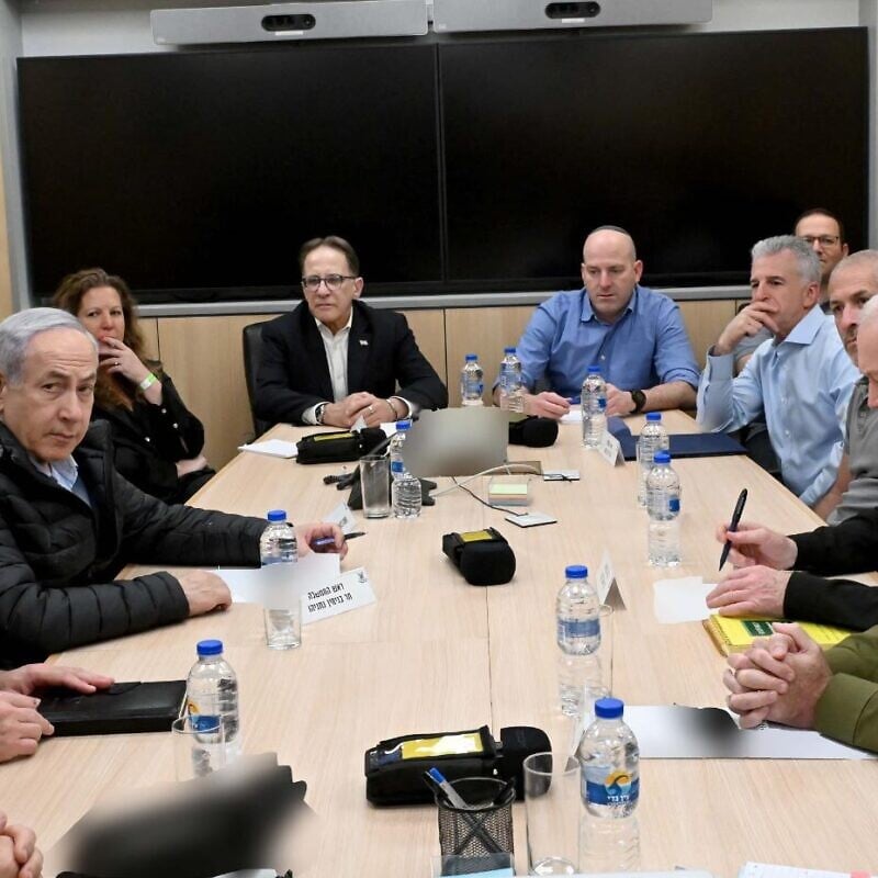 Israeli Prime Minister Benjamin Netanyahu holding a security assessment in the Air Force operations center at the Kirya, with the minister of defense, IDF chief of staff, head of the Mossad and head of the Israeli Security Agency on Oct. 26, 2024. Credit: Avi Ohayon, GPO.
