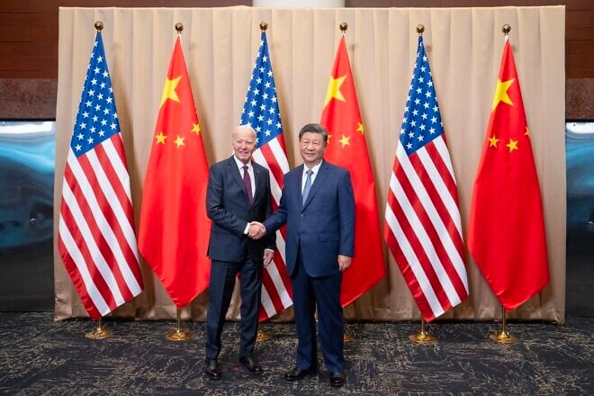 President Joe Biden greets President Xi Jinping, of China, prior a bilateral meeting, Nov. 16, 2024, at the Delfines Hotel and Convention Center in Lima, Peru. Credit: Oliver Contreras/White House.