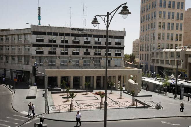 Davidka Square in the center of Jerusalem. April 22, 2012. Photo by Miriam Alster/Flash90.