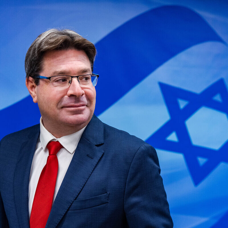 Ofir Akunis, minister of science and technology, attends a government conference at the Prime Minister's Office in Jerusalem on Jan. 8, 2023. Photo by Olivier Fitoussi/Flash90.