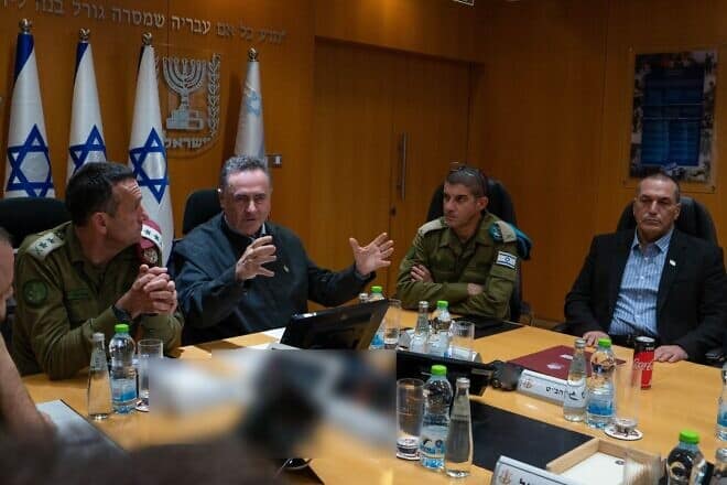 Israeli Defense Minister Israel Katz, center, addresses the IDF General Staff Forum on Nov. 11, 2024. Source: @Israel_Katz/X.