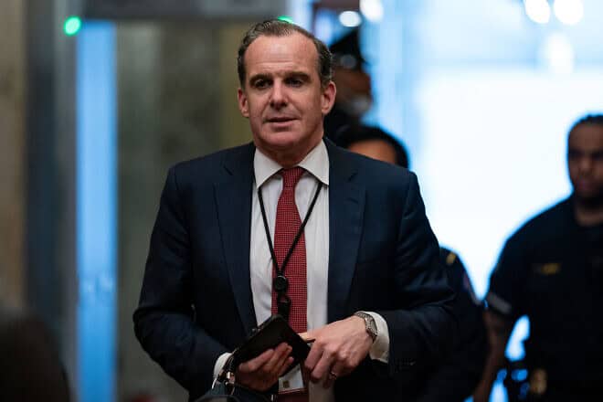 White House Coordinator for the Middle East and North Africa Brett McGurk arrives at the U.S. Capitol in Washington, D.C., on April 18, 2024. Photo by Kent Nishimura/Getty Images.