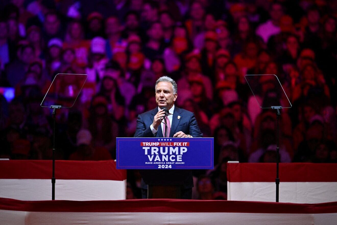 Founder of the Witkoff Group Steve Witkoff speaks at a campaign rally for former U.S. President and Republican presidential candidate Donald Trump at Madison Square Garden in New York on Oct. 27, 2024. Photo by Angela Weiss/AFP via Getty Images.