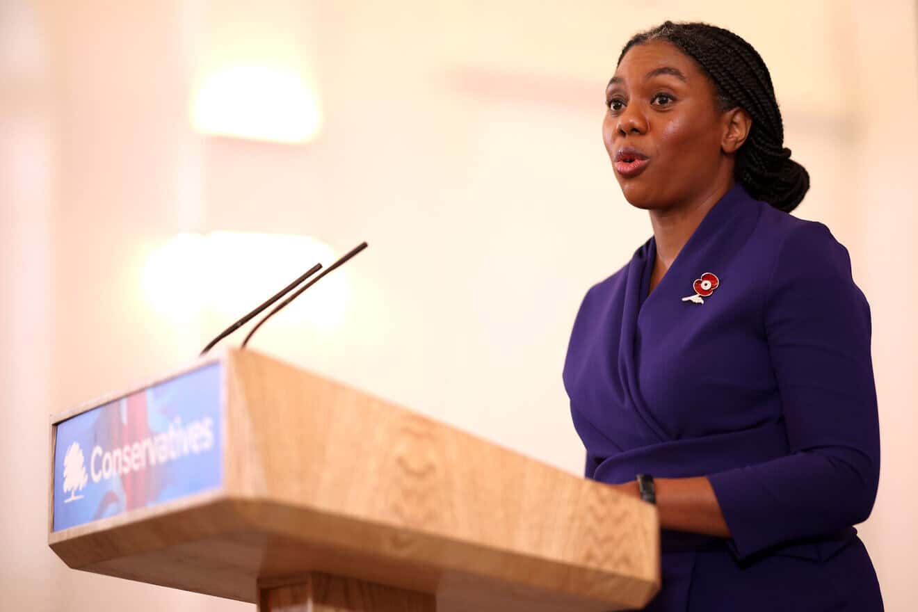 Kemi Badenoch gives a speech after winning the Conservative Party leadership contest on Nov. 2, 2024 in London, England. Photo by Dan Kitwood/Getty Images.