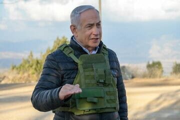 Prime Minister Benjamin Netanyahu during a visit to the border with Lebanon, Nov. 3, 2024. Photo by Maayan Toaf/GPO.