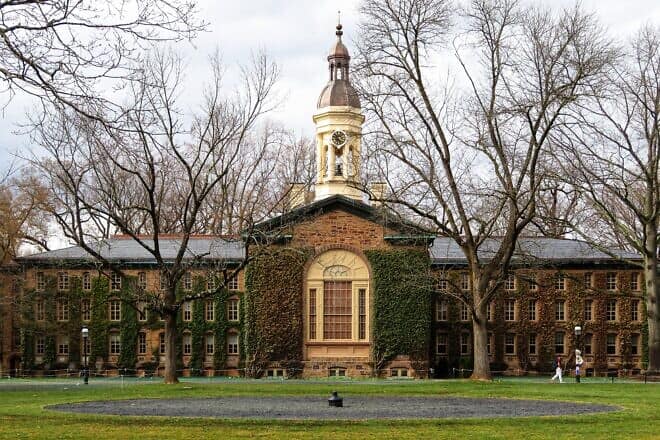 Nassau Hall, the oldest building at Princeton University in New Jersey. Credit: Ken Lund/Flickr via Wikimedia Commons.