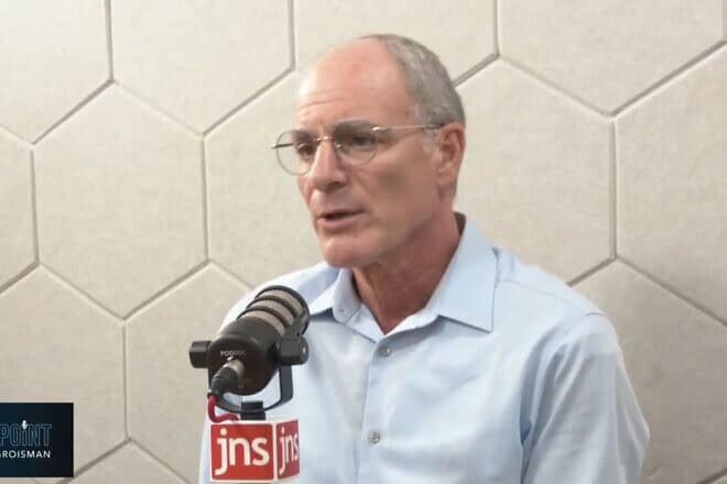 Yechiel Leiter is interviewed at the JNS office in Jerusalem, October 2024. Credit: JNS/YouTube.