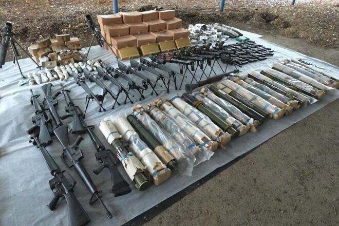 Iranian weapons seized by Israeli security forces in Samaria, Nov. 27, 2024. Credit: IDF.