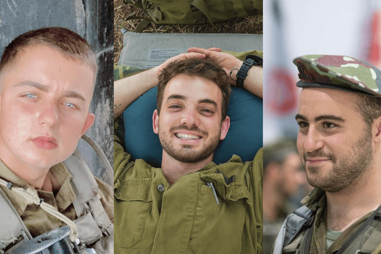 Slain Israel Defense Forces soldiers Sgt. 1st Class (res.) Idan Kenan, Capt. Yogev Pazy and Staff Sgt. Noam Eitan. Credit: IDF.