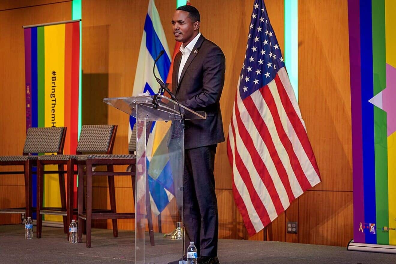 Rep. Ritchie Torres (D-N.Y.) speaks at We Belong: Pride and Solidary Event hosted by the Embassy of Israel in Washington, D.C., on June 25, 2024. Credit: tedeytan via Wikimedia Commons.