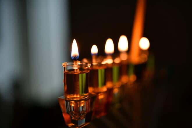 A Chanukah menorah in Jerusalem, Dec. 14, 2020. Photo by Mendy Hechtman/Flash90.