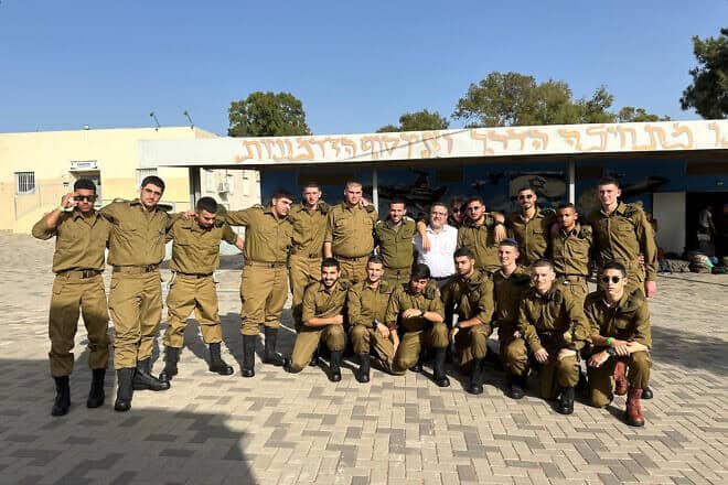Students and soldiers at the haredi hesder yeshivah Chedvata. Credit: Courtesy.