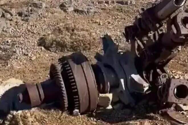 The front rotor of an Israeli helicopter that crashed on Mount Hermon during a rescue operation in 1974. Credit: IDF Spokesman's Office.