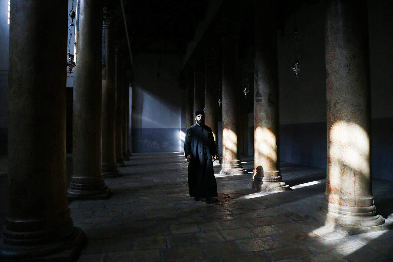The Church of the Nativity, believed to be the birthplace of Jesus Christ, in the city of Bethlehem, Nov. 30, 2024. Photo by Wisam Hashlamoun/Flash90.