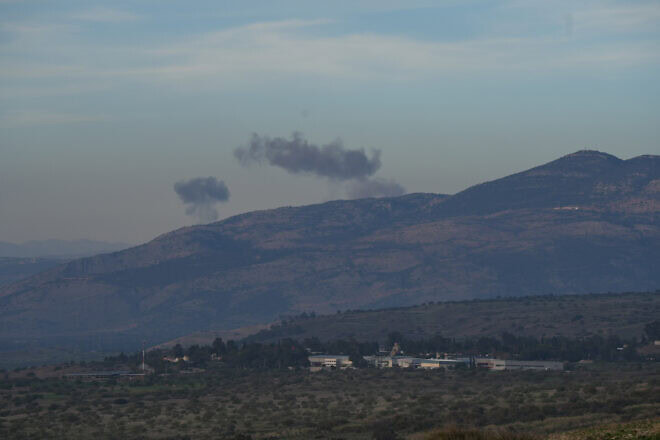Smoke rises following Hezbollah rocket fire from Lebanon toward Israel's Mount Dov, Dec. 20, 2023. Photo by Ayal Margolini/Flash90.