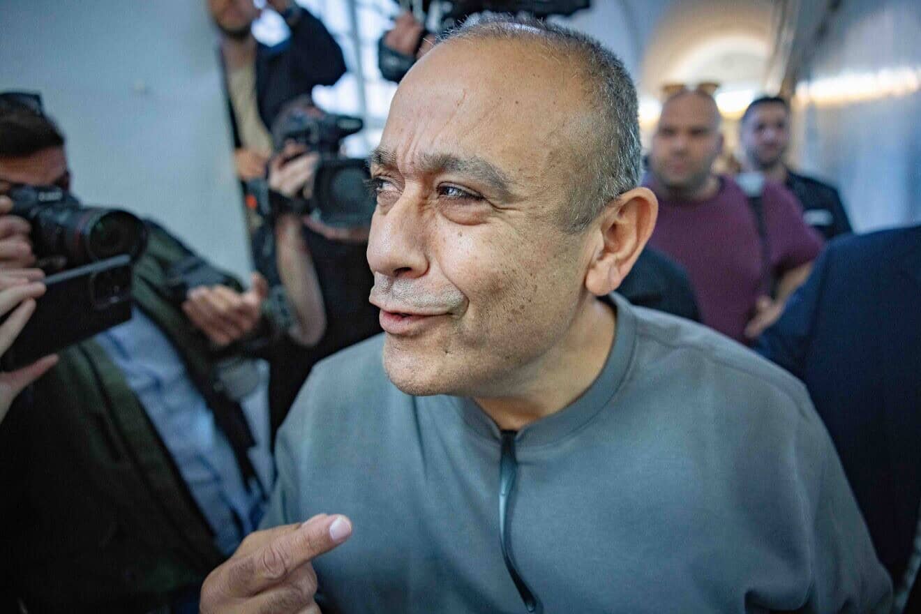 Cmdr. Avishay Muallem, head of the Central Unit of the Israel Police's Judea and Samaria District, arrives for a hearing at the Jerusalem Magistrate's Court, on Dec. 5, 2024. Photo by Chaim Goldberg/Flash90.