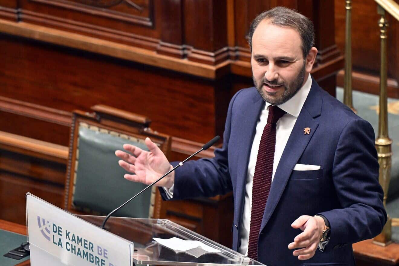 N-VA's Michael Freilich pictured during a plenary session of the Chamber at the Federal Parliament in Brussels, Nov. 7,  2024. Photo by Eric Lalmand/BELGA MAG/AFP via Getty Images.