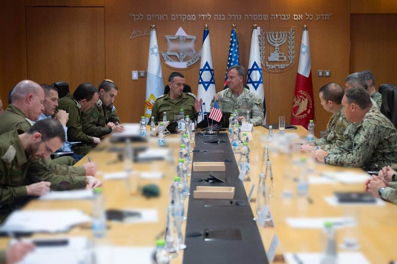 U.S. Central Command head Gen. Michael Kurilla and IDF Chief of Staff Lt. Gen. Herzi Halevi hold a joint security situation assessment during Kurilla's visit, December 2024. Credit: IDF.