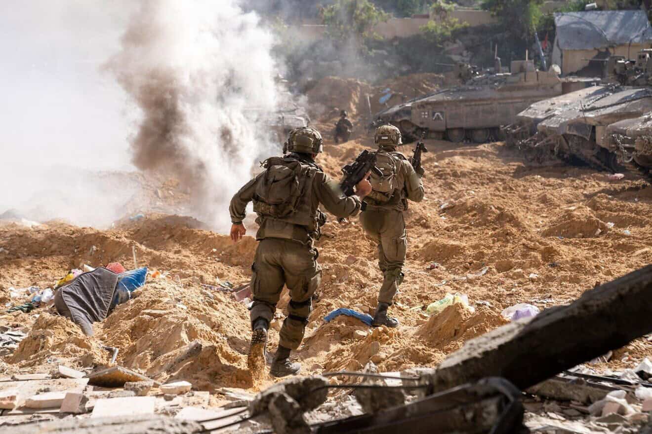 Israelis soldiers during a counter-terrorism raid in the northern Gaza Strip, Dec. 24, 2024. Credit: IDF.