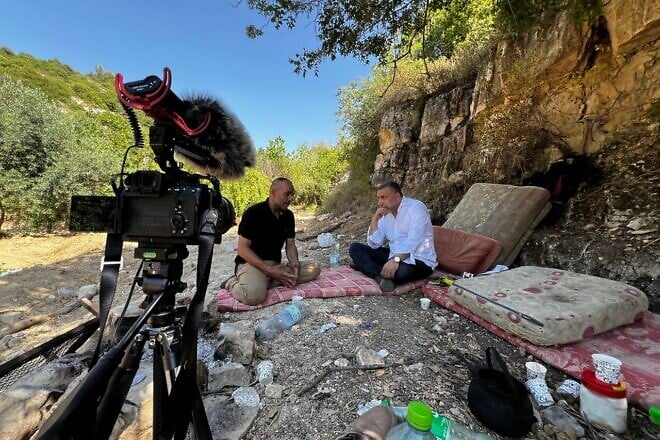 Filming for the documentary "Dying to Live." Credit: Courtesy.