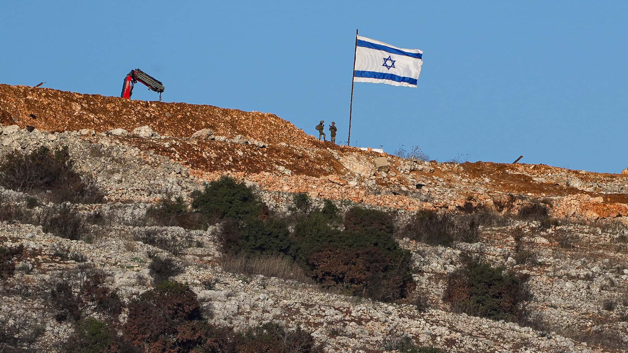 Soldiers in the Israel Defense Forces working on the Israeli border with Lebanon on Dec. 1, 2024. Photo by Ayal Margolin/Flash90.