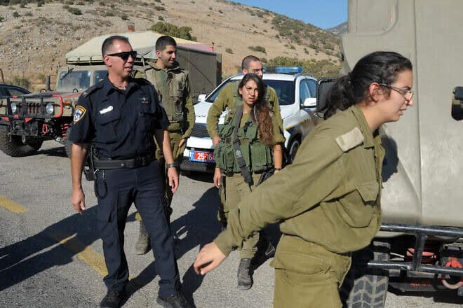 The scene where two Israeli soldiers were wounded by a Hezbollah bomb on Mount Dov in the Golan Heights on Oct. 7, 2014. Credit: Flash90.