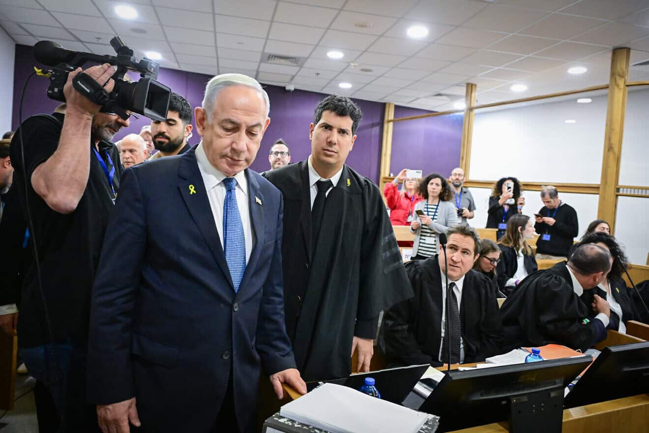 Prime Minister Benjamin Netanyahu arrives for a hearing in his trial at the Tel Aviv District Court, Dec. 16, 2024. Photo by Yossi Zeliger/POOL.