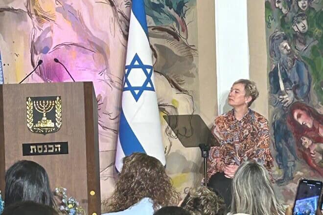 Iris Haim, the mother of Yotam Haim, 29, who was one of three hostages misidentified as Hamas terrorists and accidentally killed a year ago on Dec. 15, 2023, by Israel Defense Forces in the Gaza Strip. Photo by Amelie Botbol.